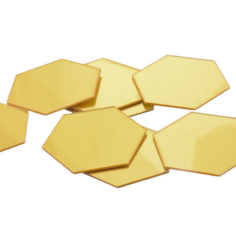 Hexagonal Spejl Vægklistermærke