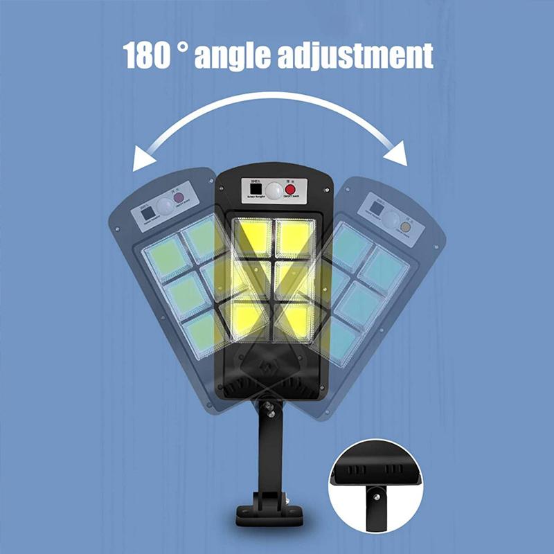 200W Udendørs Solar LED Lampe med Fjernbetjening, Bevægelses- og Skumringssensor