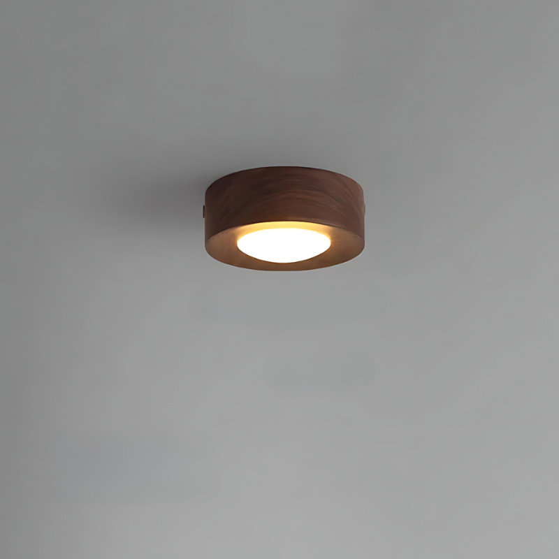 Valnøddelysekrone med LED-spot