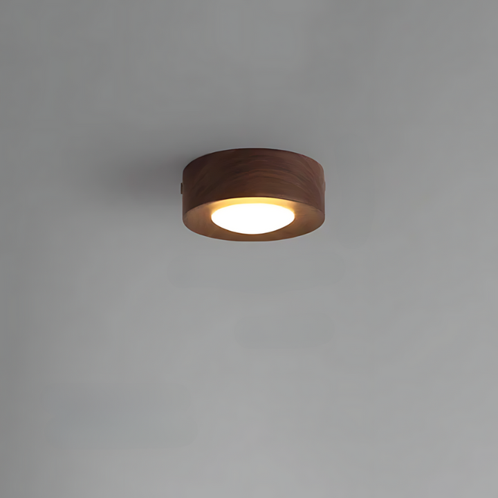 Valnøddelysekrone med LED-spot