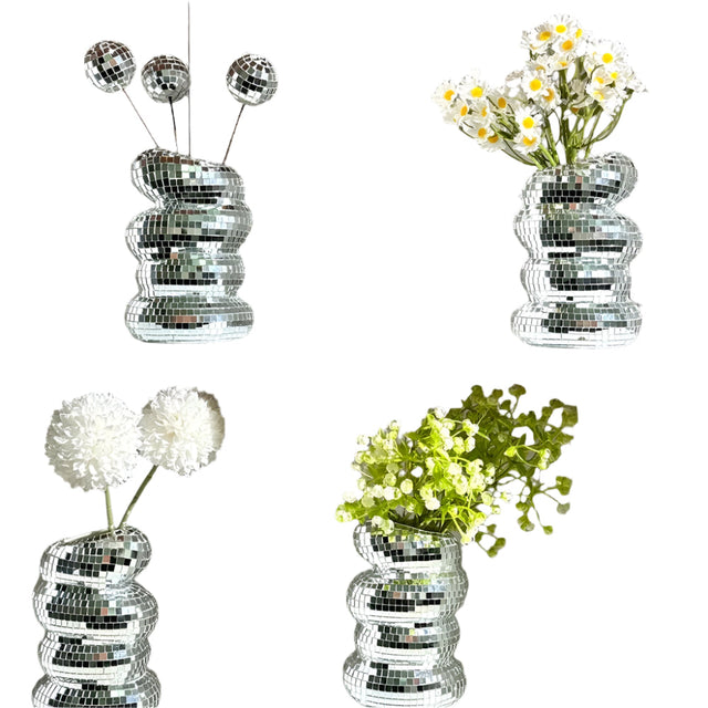 Spejlbeklædt disco vase med retro charme og moderne flair