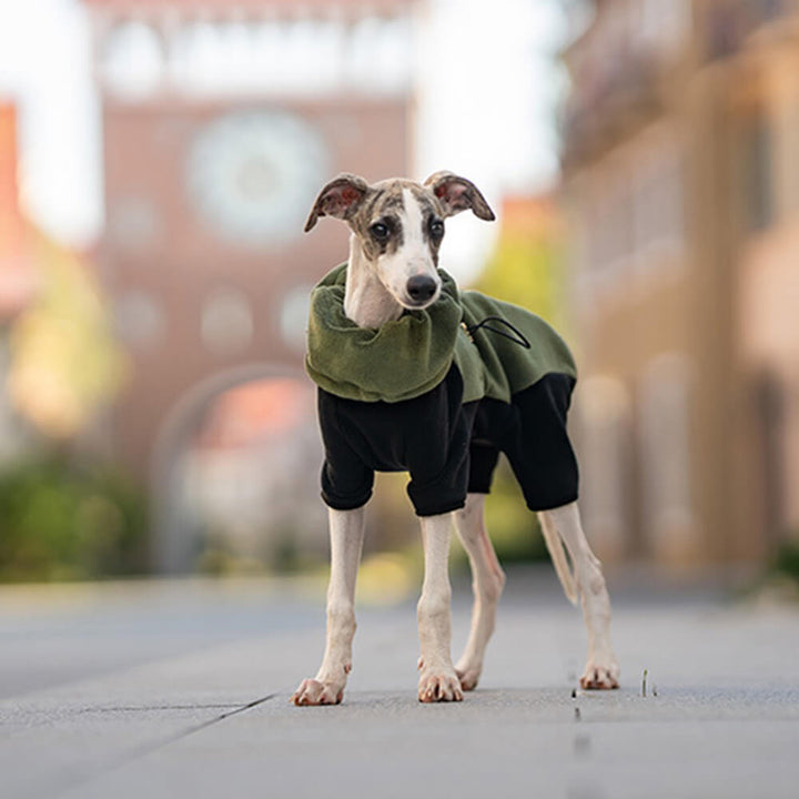 Fuldt Beskyttende Polar Fleece Hundedragt med Aftagelig Krave