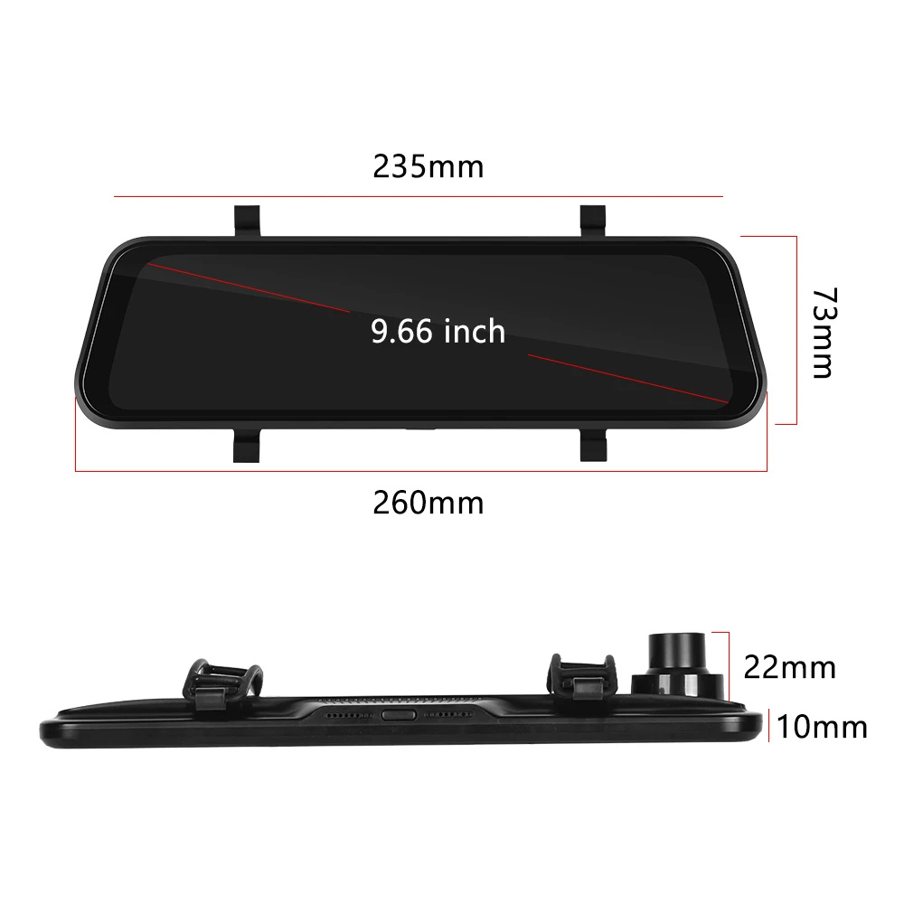 VisionMirror Pro – Ultra HD Spejl Dash Cam med Trådløs CarPlay &amp; Android Auto