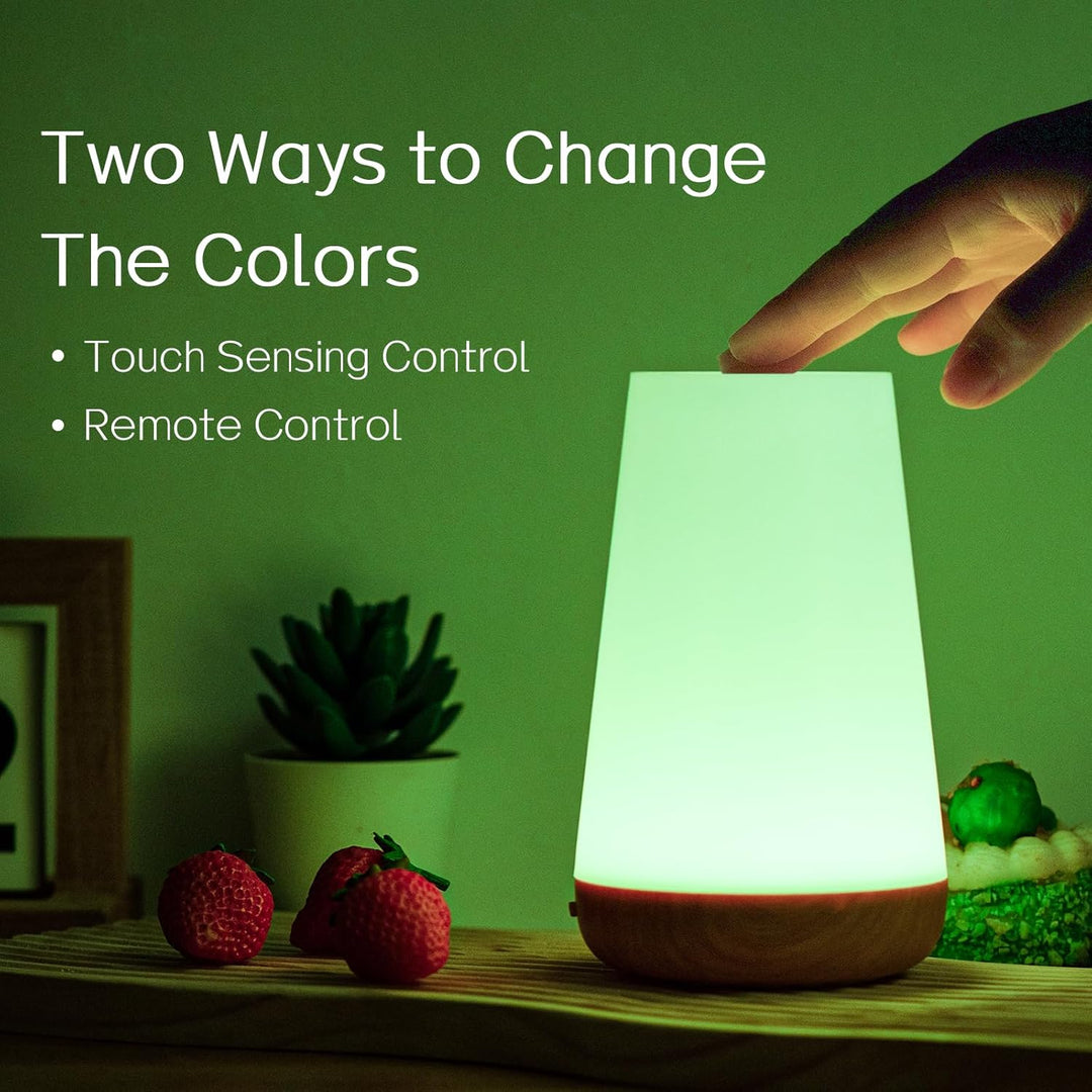 Nattelys, LED Touch Natbordlampe, 13 RGB Farver Skiftende