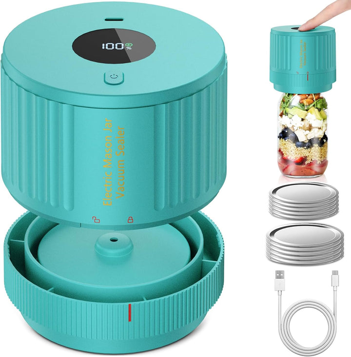 Elektrisk Mason Jar Vakuumforsegler Sæt - Bevar Friskheden Hurtigt!