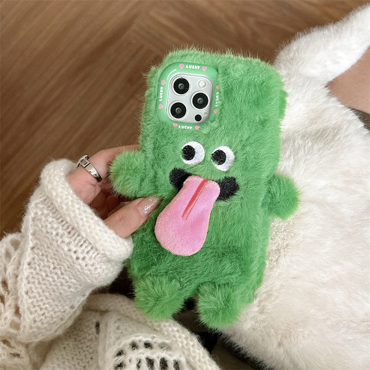 Sjovt Tunge Stikkende Plush Telefon Etui Til iPhone