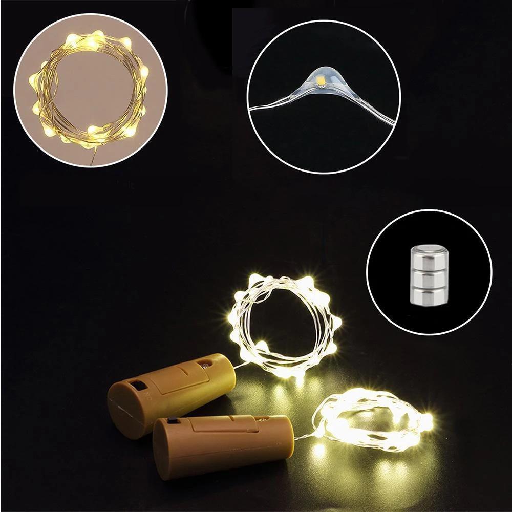 LED Vinflaske Lamper Kork Natlys DIY Dekoration Løft - 5/10 PCS