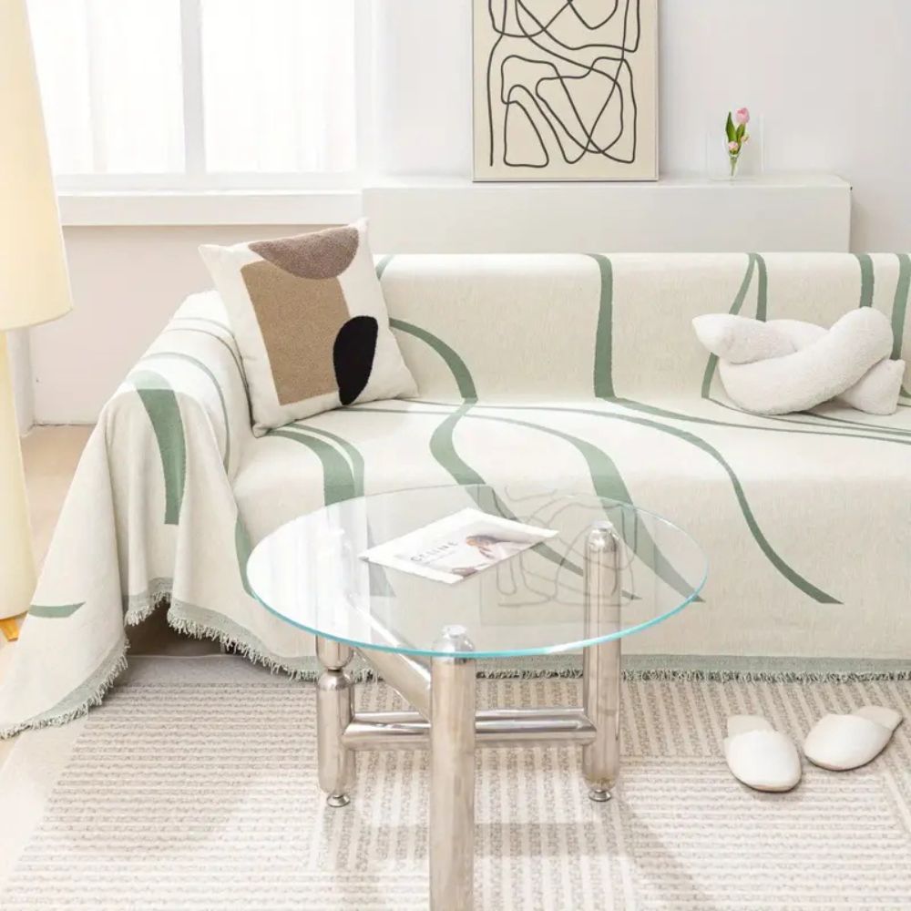 Bølge Linjer Chenille Sofa Betræk
