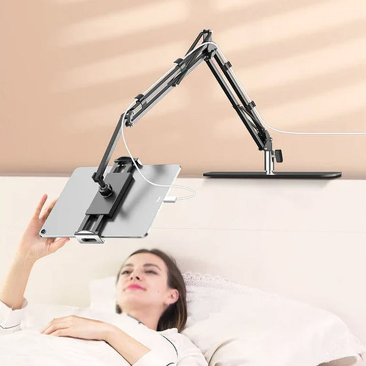 Udvidelig, skjult telefon/tablet holder ved sengen