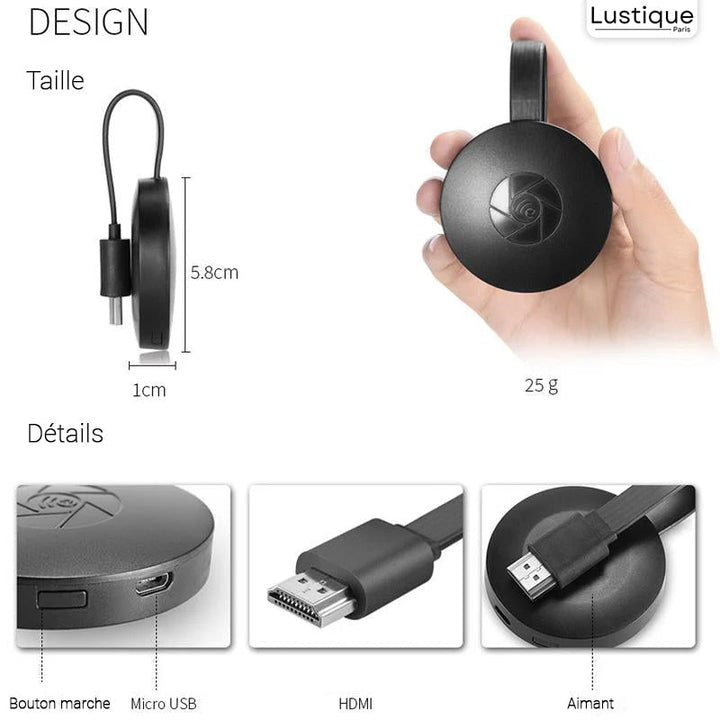 Trådløs HDMI Display Adapter | MediaLink 1080P WiFi Skærmmirror til Android, iOS, Windows &amp; Mac