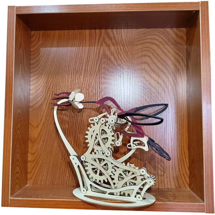 Træ Kinetisk Kolibri Skulptur