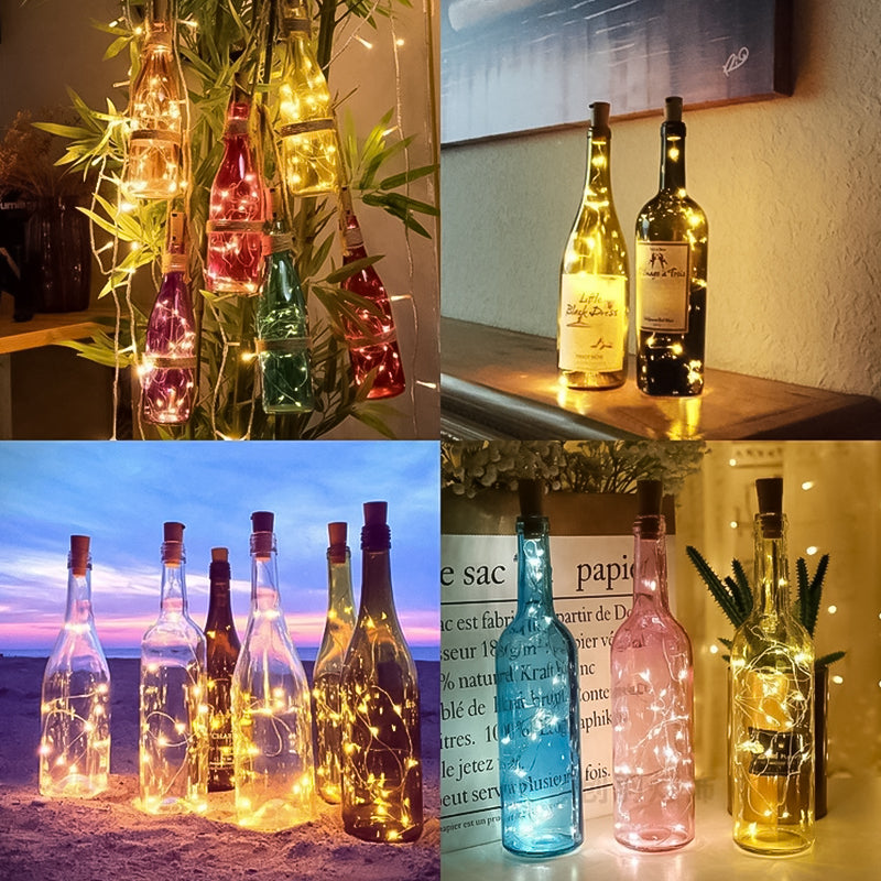 LED Flaske Lys Kork Nattelys DIY Dekorationsgave