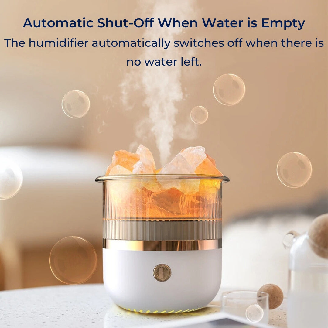 SereniGlow Krystal Salt Luftfugter | USB Aroma Diffuser – Nattelys &amp; Luftrenser – Til Afslapning, Stressaflastning &amp; Forbedret Luftkvalitet