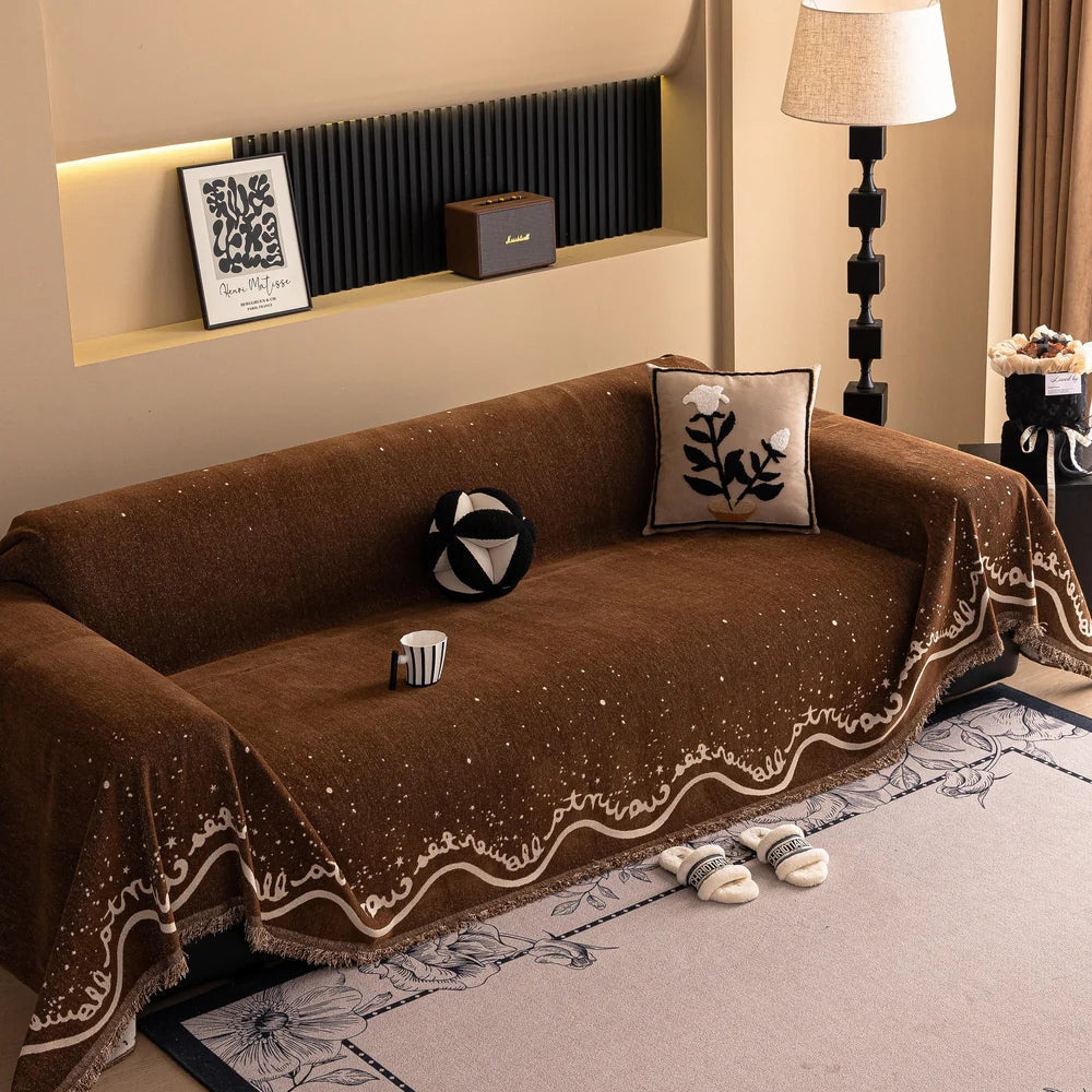 Kursiv Glitrende Chenille Sofa Betræk