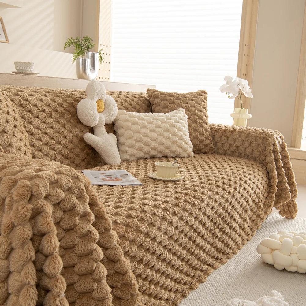 Plysset Kanin Faux Sofa Dække