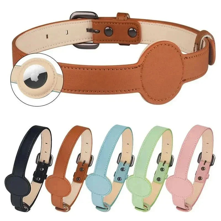 Hundehalsbånd med integreret AirTag-holder for sikkerhed og stil
