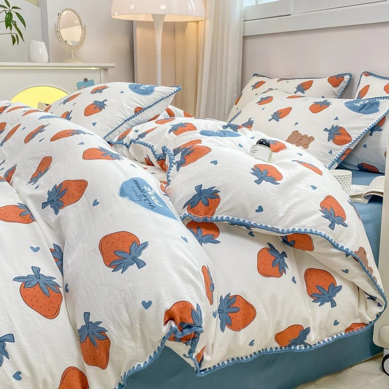 Blossom &amp; Berry Drøm Sengetøj Sæt 4pcs Blomster Duvet Cover