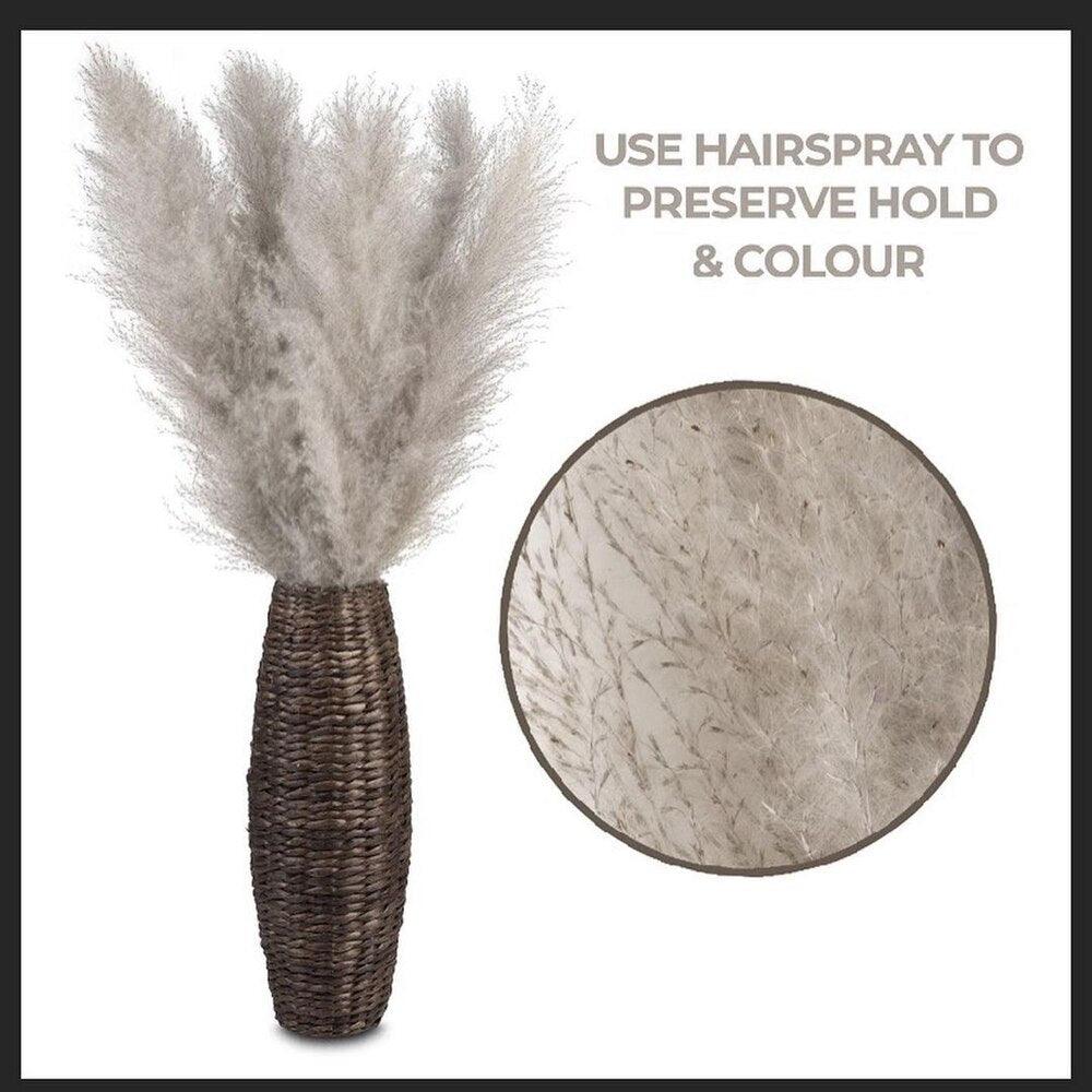 80 cm naturlig, ægte tørret pampasgræs buket (hvid / beige / grå) │ fluffy fjer til moderne boho boligindretning