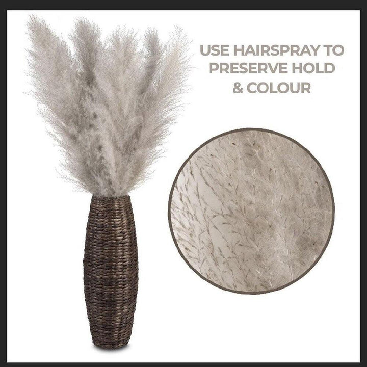 80 cm naturlig, ægte tørret pampasgræs buket (hvid / beige / grå) │ fluffy fjer til moderne boho boligindretning