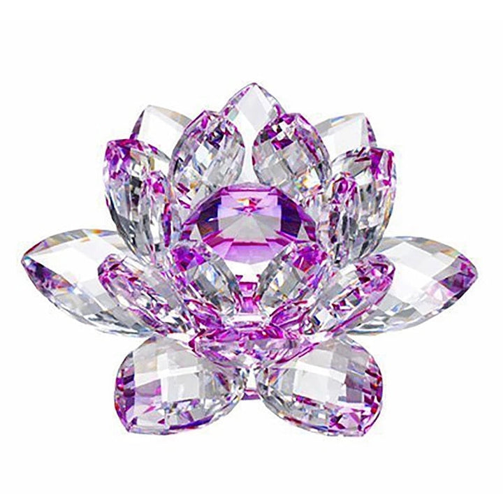 80Mm Kvarts Krystaller Lotus Blomst Håndværk Glas Fengshui Ornamenter Helbredende Krystaller Hjem Fest Wicca Dekor Yoga Gaver Souvenir