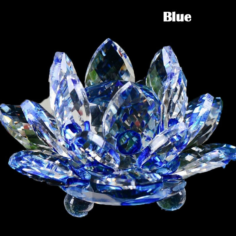 80Mm Kvarts Krystaller Lotus Blomst Håndværk Glas Fengshui Ornamenter Helbredende Krystaller Hjem Fest Wicca Dekor Yoga Gaver Souvenir