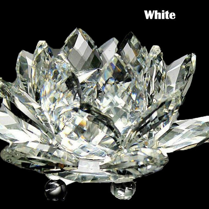 80Mm Kvarts Krystaller Lotus Blomst Håndværk Glas Fengshui Ornamenter Helbredende Krystaller Hjem Fest Wicca Dekor Yoga Gaver Souvenir