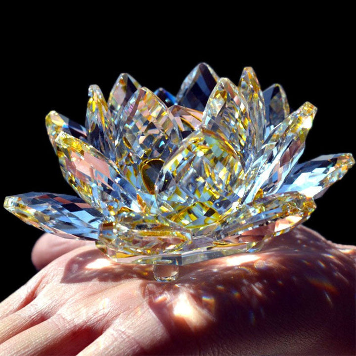 80Mm Kvarts Krystaller Lotus Blomst Håndværk Glas Fengshui Ornamenter Helbredende Krystaller Hjem Fest Wicca Dekor Yoga Gaver Souvenir