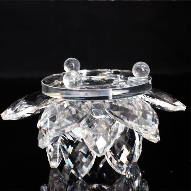 80Mm Kvarts Krystaller Lotus Blomst Håndværk Glas Fengshui Ornamenter Helbredende Krystaller Hjem Fest Wicca Dekor Yoga Gaver Souvenir