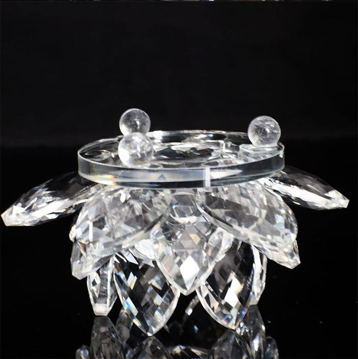 80Mm Kvarts Krystaller Lotus Blomst Håndværk Glas Fengshui Ornamenter Helbredende Krystaller Hjem Fest Wicca Dekor Yoga Gaver Souvenir