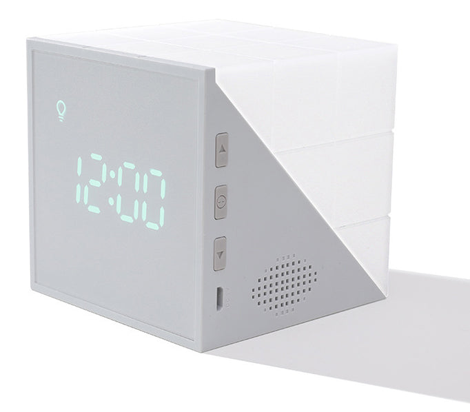 Cube Vækkeur, med farverige Lygter, Stemme-kontrol Natlys, Timer, Temperaturvisning og Lang Batterilevetid, til Hjem &amp; Kontor