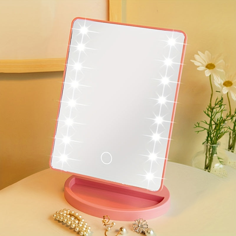 GlowMirror – Bærbar Makeup Spejl med LED Belysning