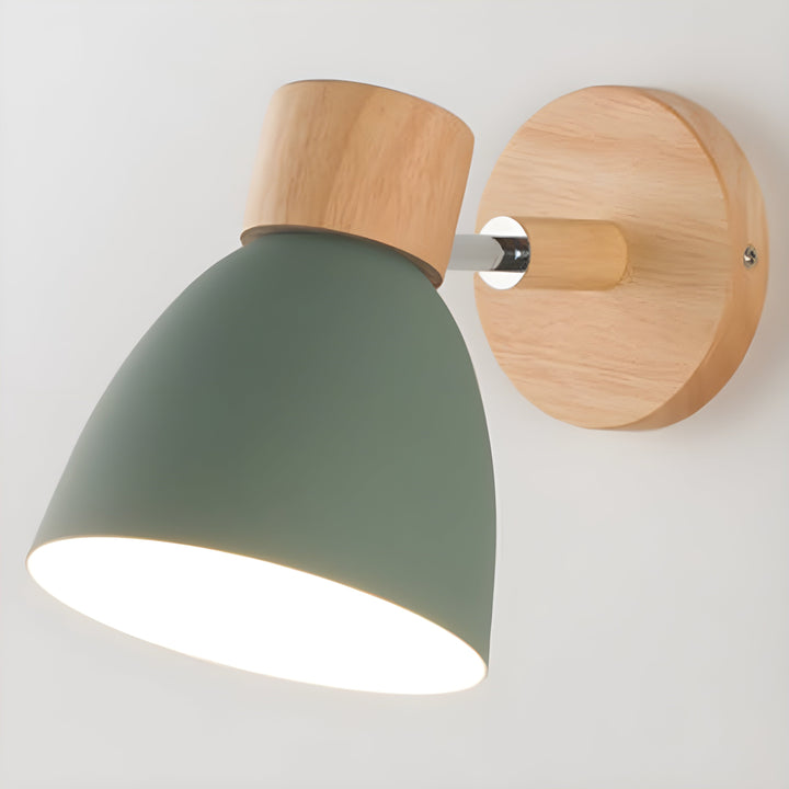 Træ Nordisk Væglampe med Kontakt til Soveværelset