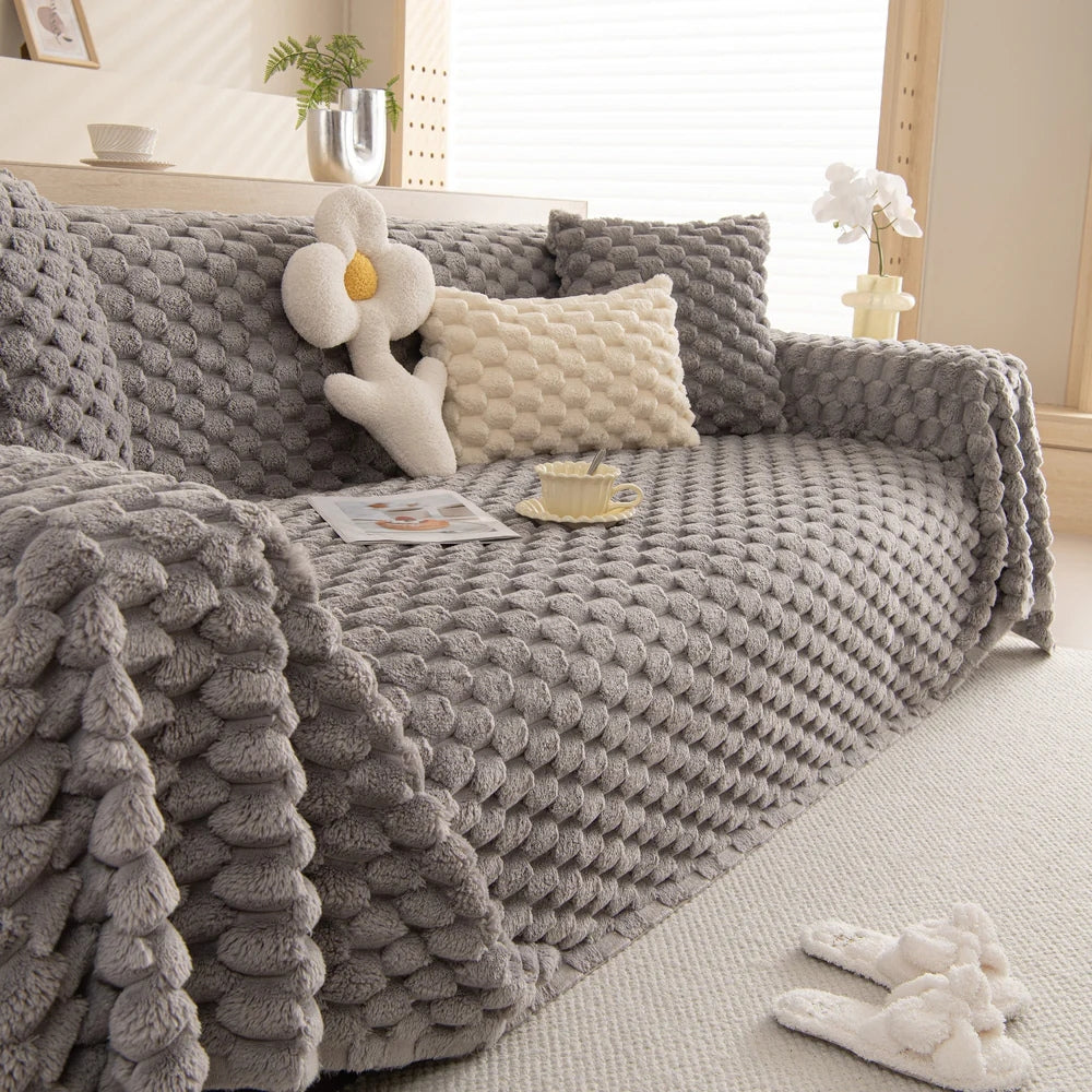 Plysset Kanin Faux Sofa Dække