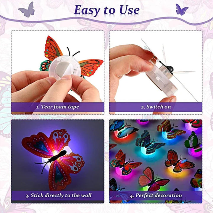 3D LED Sommerfugl Dekoration Natlys