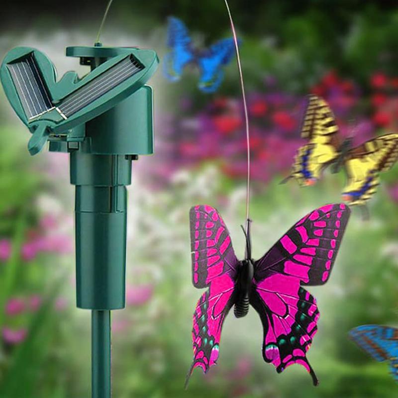 Solcelledrevet dansende kolibri og sommerfugl