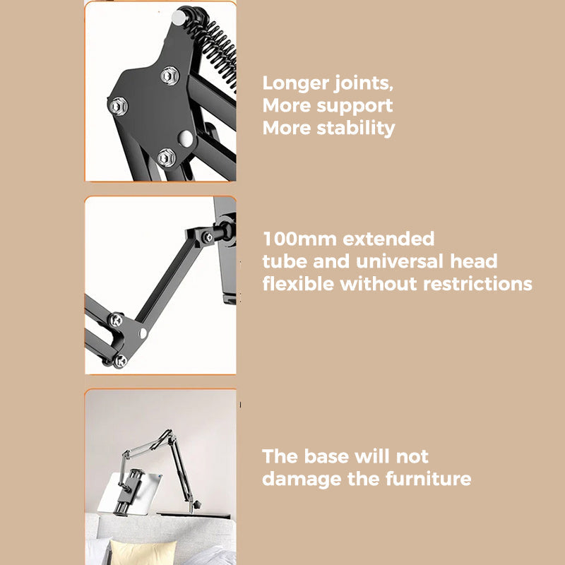 Udvidelig, skjult telefon/tablet holder ved sengen