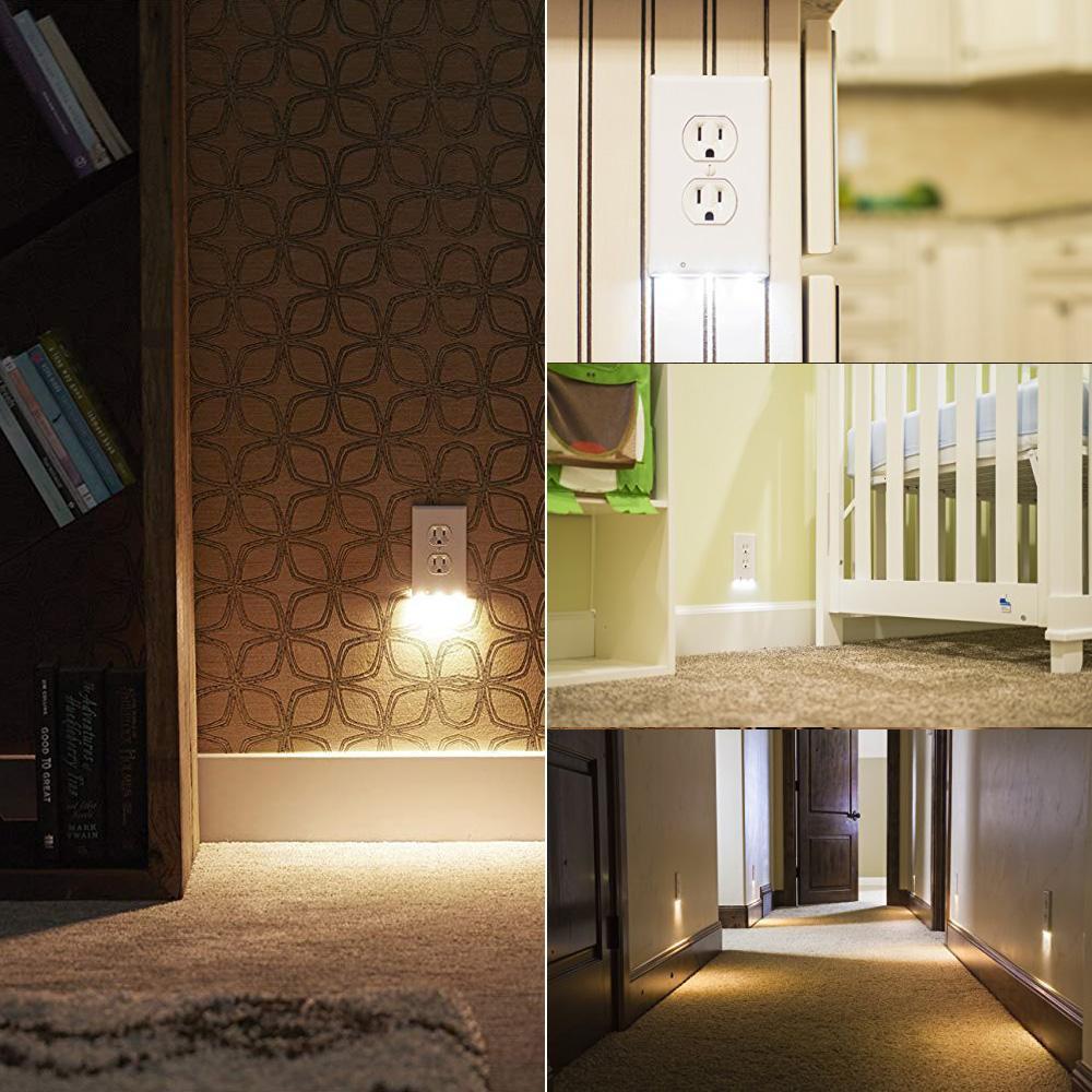 Stikkontakt vægplade med LED natlys