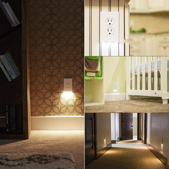 Stikkontakt vægplade med LED natlys