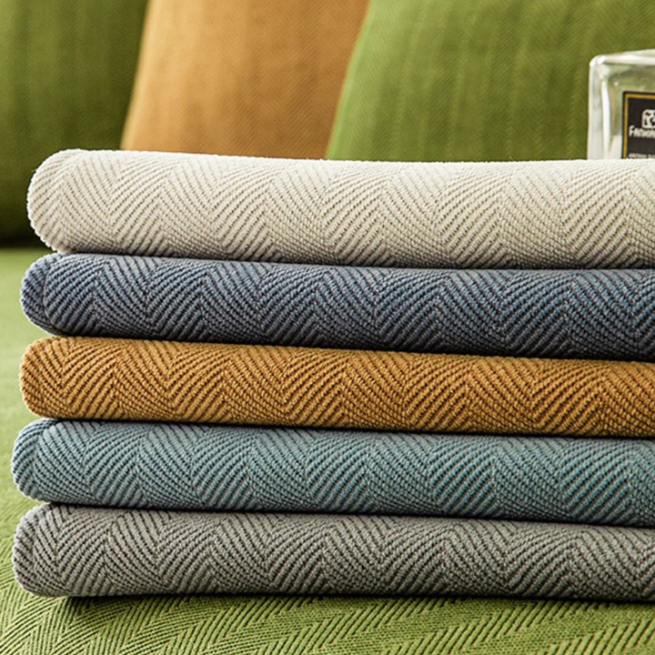 Bølget Tjek Chenille Stof Møbelbeskytter Sofa Dække
