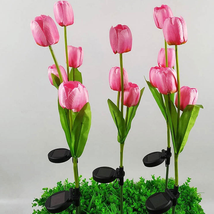 Solar Tulip Plænelampe Udendørs Have LED Tulipan Blomsterlampe Jordspyd Landskabsbelysning