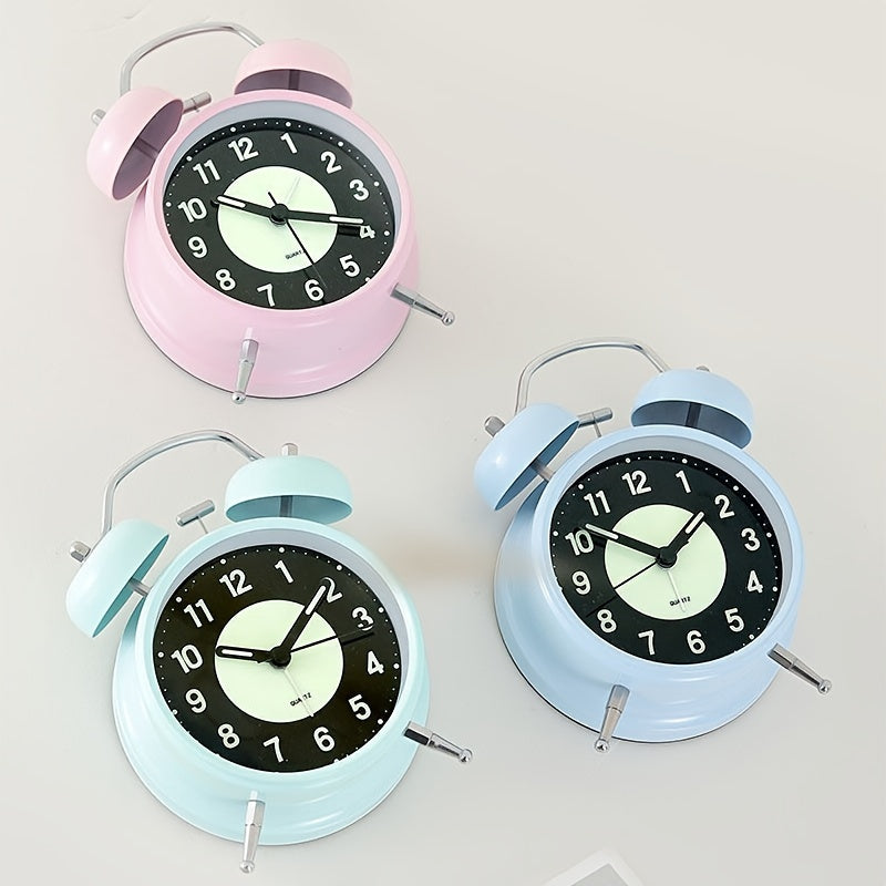 LuminousTime - Elegant Metal Vækkeur med Blid Belysning til Fredelige Morgener og Nætter