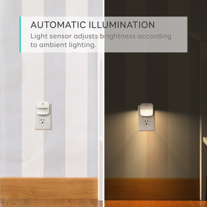 Energibesparende stikdåse natlamper med automatisk sensor (6-pak)
