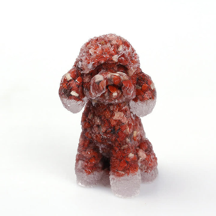 Naturlig Krystal Poodle Sten Dekoration