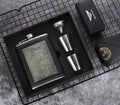 8oz Whisky Flaske lavet af Rustfrit Stål Alkohol Tragt Hip Flask Broderet Guld Silke Emballage Gaveæske Sæt