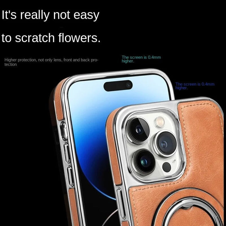Luksus Læder Usynlig Stativ iPhone Etui
