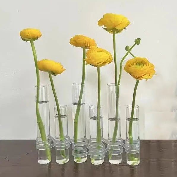 Fleksible Blomster Vaser med Hængsler | Moderne Glasrør Vase