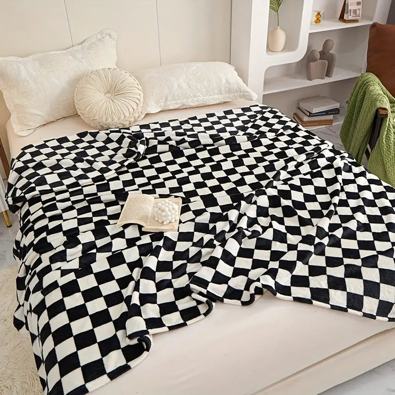 Klassisk Tjekket Plaid – Blød og Varm Plaid til Sofa og Soveværelse
