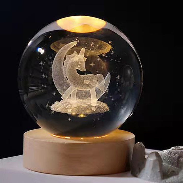 Glødende Krystal Kugle Natlys