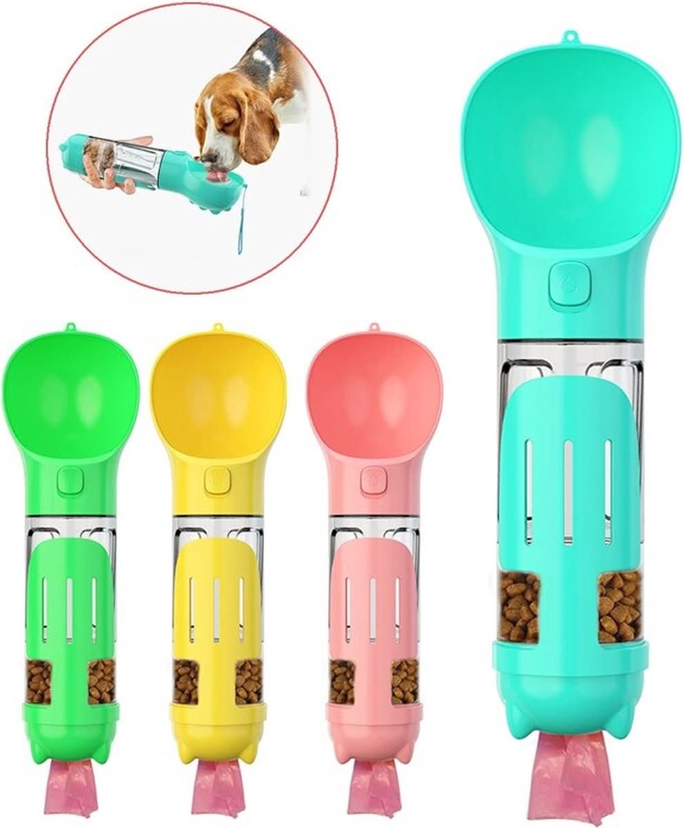 Snackbuddy Pro – 2-i-1 Vand- &amp; Madflaske med Affaldsposeholder