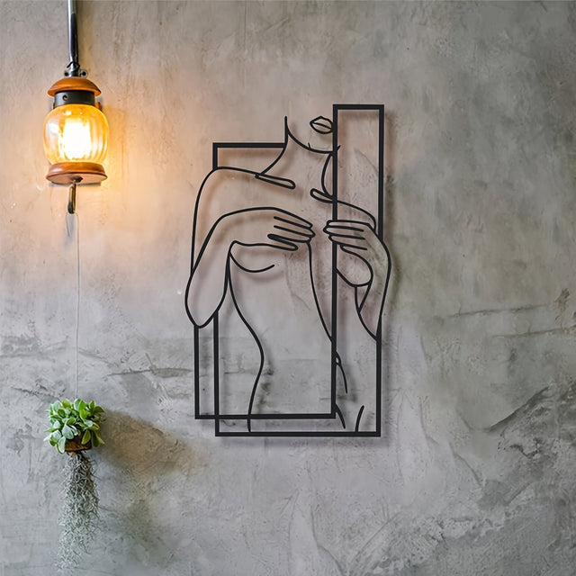 LineaArt Metal Vægdekoration - Moderne Minimalistisk Vægkunst til Soveværelse